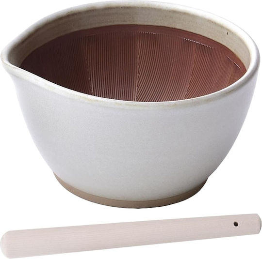 Ready Suribachi Motoshige Γουδί από Πορσελάνη Λευκό 18.5x18.5x15.5cm