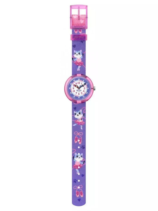 FlikFlak Kids Analog Watch Ballerichat with Rub...