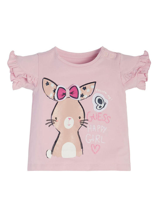 Guess Kids' Blouse Short Sleeve Pink