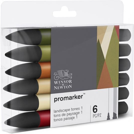 Winsor & Newton Μαρκαδόροι Σχεδίου Σετ 6τμχ