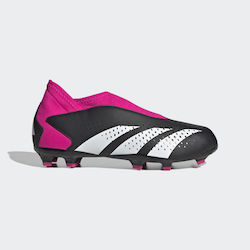Adidas Predator Precision.3 Laceless Firm Ground Kids Turf Soccer Shoes without Laces Core Black / Cloud White / Team Shock Pink 2