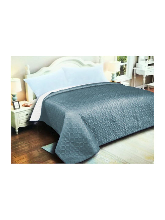 Ρόμβος Κουβερλί Μονό Microfiber Πετρόλ / Ανοικτ...