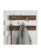 Megapap Wooden Wall Hanger with 8 Slots White - Karydi 80x5x60cm 1pc