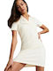 Classics Sommer Mini Sportlich Damenkleid Kurzärmelig Beige