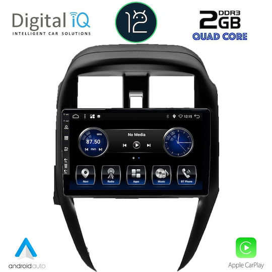 Digital IQ Car Audio System for Nissan Sunny / Almera Sunny / Almera 2015-2016 (Bluetooth/USB/AUX/WiFi/GPS/Apple-Carplay/Android-Auto/CD) with Touch Screen 10.1"