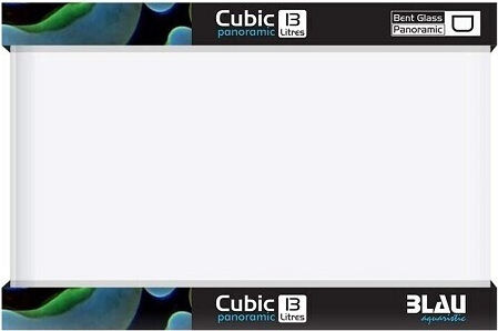 Blau Aquaristic Cubic Panoramic Fish Aquarium Capacity 13lt with 31x18x24cm Black