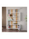 Bibliotecă Rain Culoare Nuc / Alb 120x19.5x162 cm