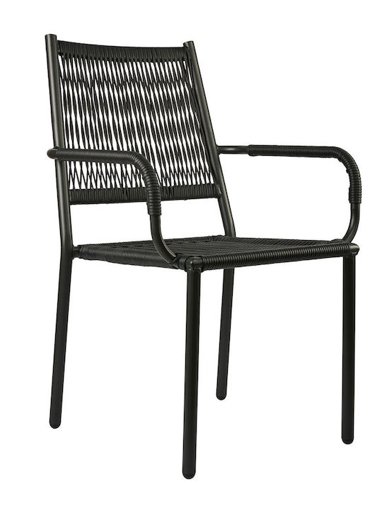 Καρέκλα Εξωτερικού Χώρου Μεταλλική Zucca Μαύρο 58x63x90εκ.