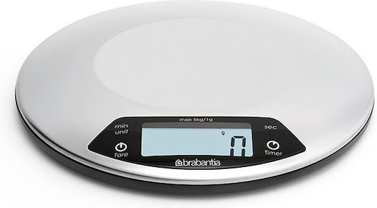 Brabantia Matt Steel Ψηφιακή Ζυγαριά Κουζίνας έως 5kg Λευκή
