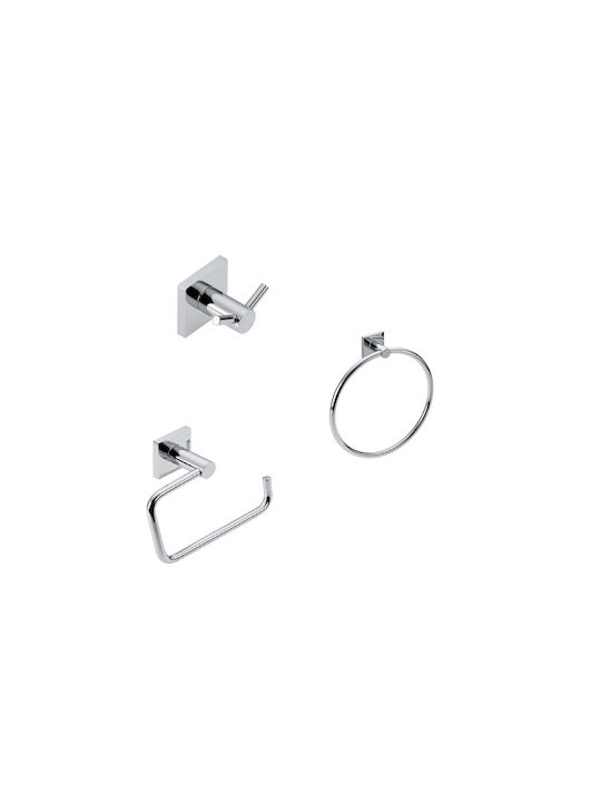 VERDI DELTA CHROME SET DE ACCESORII DE BAIE SET SERVIETA - CÂRLIG - CÂRLIG