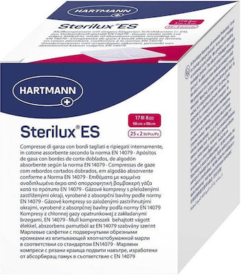 Hartmann Sterile Gauze Pads 10x10cm Sterilux ES 17 Threads 8ply 2x25pcs