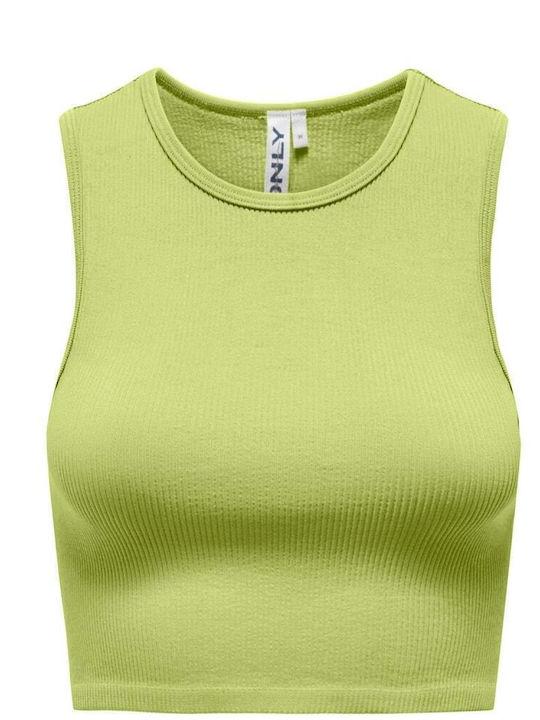 Only Damen Crop Top Ärmellos Celery Green