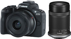 Canon Mirrorless Φωτογραφική Μηχανή EOS R50 Crop Frame Kit (RF-S 18-45mm f/4.5-6.3 IS STM + RF-S 55-210mm f/5-7.1 IS STM) Black