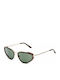 Women's Sunglasses with Brown Tartaruga Metal Frame and Green Lens