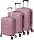 Benzi Travel Suitcases Hard Pink with 4 Wheels ...