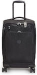 Kipling New Youri Spin Cabin Travel Suitcase Fabric Black with 4 Wheels Height 36cm