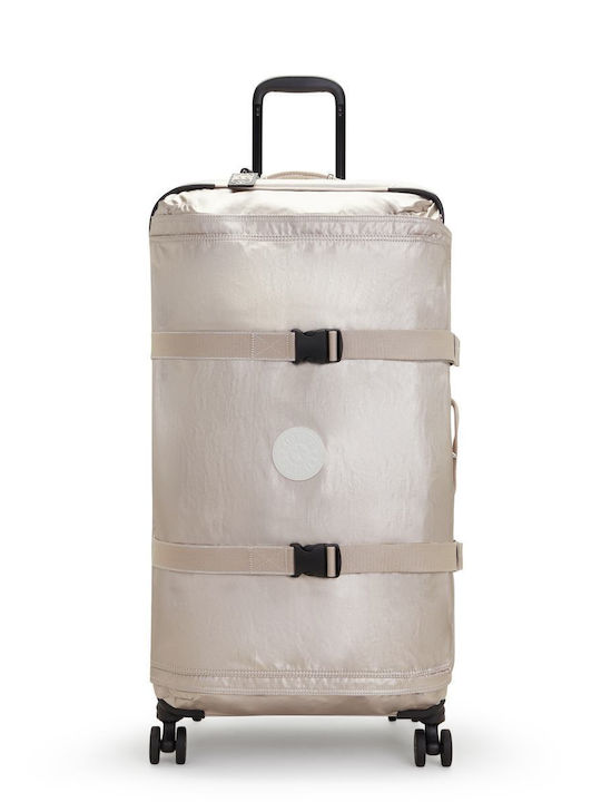 Kipling Spontaneous Μεγάλη Βαλίτσα Ταξιδίου Υφασμάτινη Ασημί με 4 Ρόδες Ύψους 78εκ.