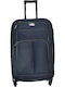 Ormi Large Fabric Black Travel Suitcase With 4 Wheels Height 70cm
