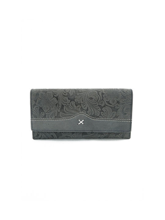 Ginis Large Leather Women's Wallet Gray