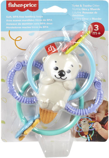 Fisher Price Otter Teething Rattle Silicone for 3 m+