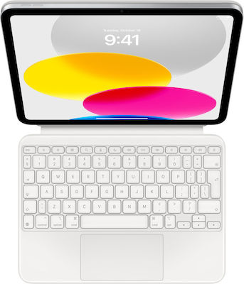 Apple Magic Flip Cover Σιλικόνης με Πληκτρολόγιο Ασημί Ελληνικά (iPad 2022 10.9'')