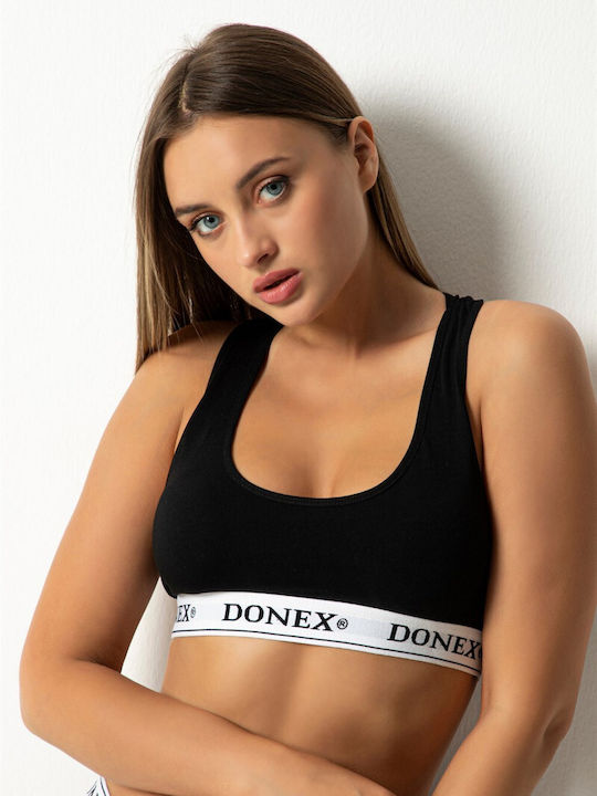 Donex Γυναικείο Αθλητικό Μπουστάκι Μαύρο με Ελαφριά Ενίσχυση