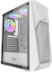 Darkflash DK150 Midi Tower Computer Case with Window Panel and RGB Lighting White