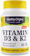 Healthy Origins Vitamin D3 & K2 Βιταμίνη για Ενίσχυση του Ανοσοποιητικού & την Υγεία των Οστών 60 μαλακές κάψουλες