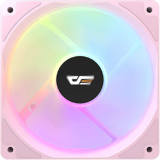 Darkflash Ventilator Pentru Carcasă CL12 120mm (1200rpm / 52.46cfm) Cu Iluminare RGB Și Conexiune Molex Cu 4 Pini Roz