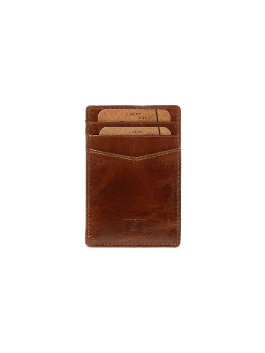Lavor Men's Leather Card Wallet with RFID Tabac Brown