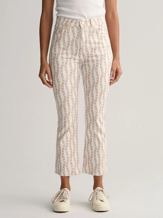 Gant High Waist Women's Jean Trousers White