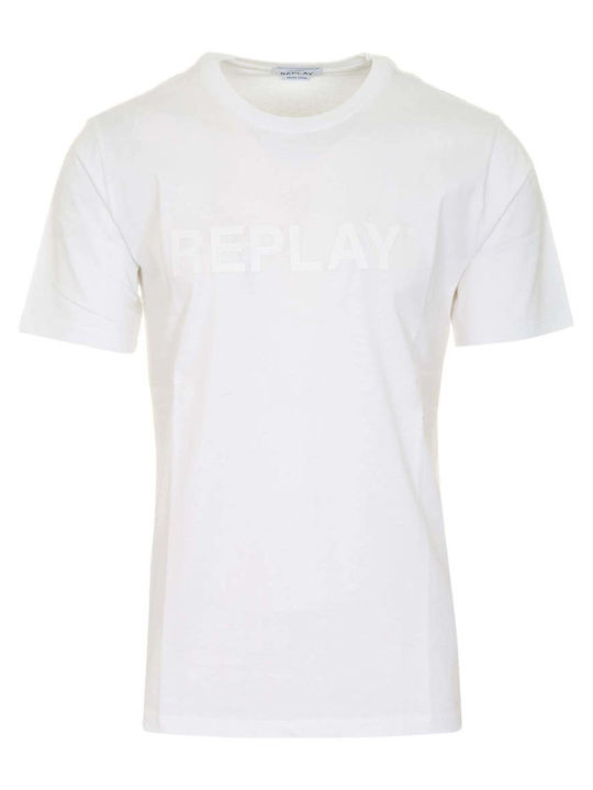 Replay Ανδρικό T-shirt Λευκό Μονόχρωμο