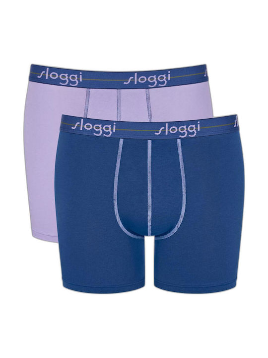 Sloggi Start Short Herren Boxershorts Blue/Lilac 2Packung