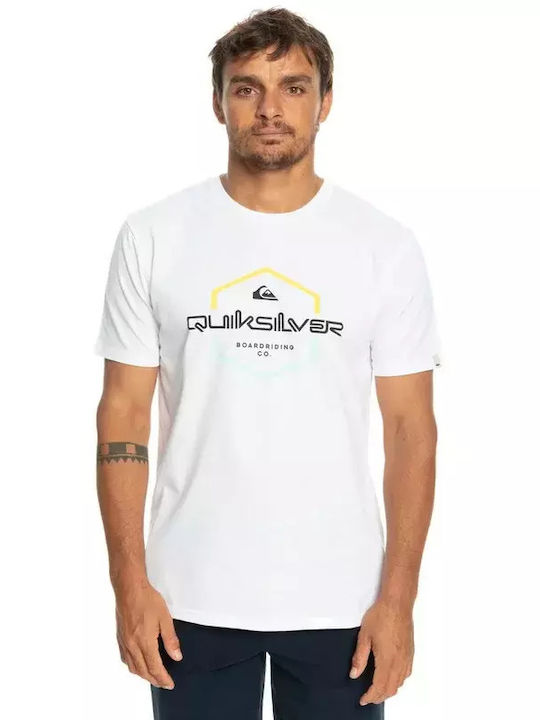 Quiksilver Ανδρικό T-shirt Λευκό με Στάμπα