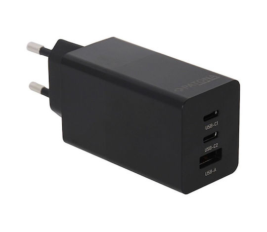 Patona Incarcător Fără Fir Cu Port USB-A și 2 Porturi USB-C 65W Livrarea Energiei Negru (IM1080)