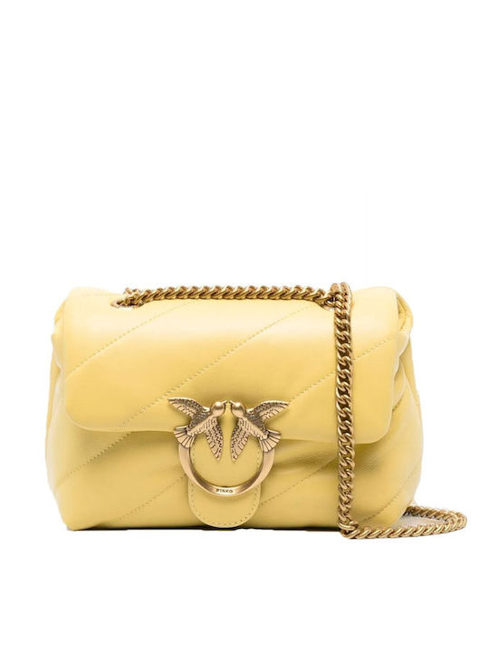 Pinko Mini Love Puff Maxi Quilt Women's Leather Shoulder Bag Yellow