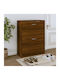 Holz Schuhschrank mit 2 Regalen Gelb L63xW24xH81cm
