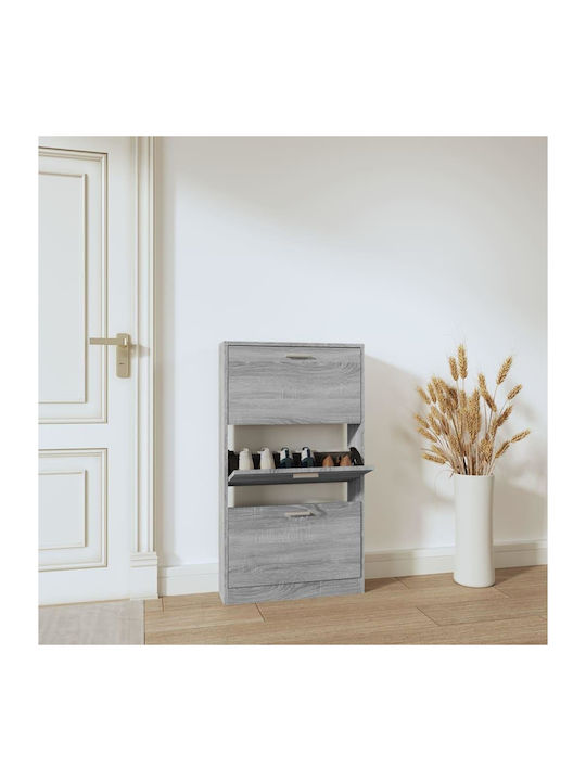 Wooden Shoe Organizer with 3 Shelves Grey / Son...