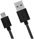 Grixx Braided USB 2.0 to micro USB Cable Μαύρο 1m (GROSGCAMUSBFBK01)