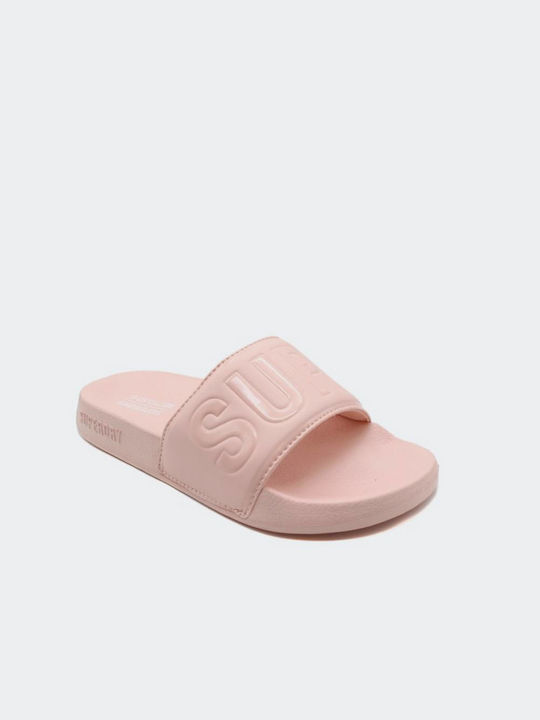 Superdry Core Vegan Slides σε Ροζ Χρώμα