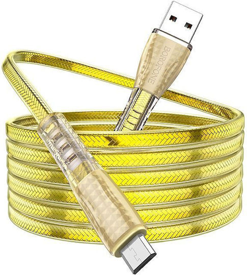 Borofone BU31 Jelly Knitted Braided USB 2.0 to micro USB Cable Χρυσό 1m