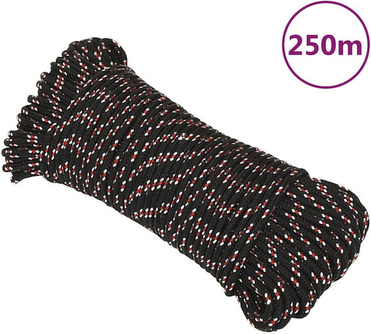vidaXL Rope Knitted 4mm Black