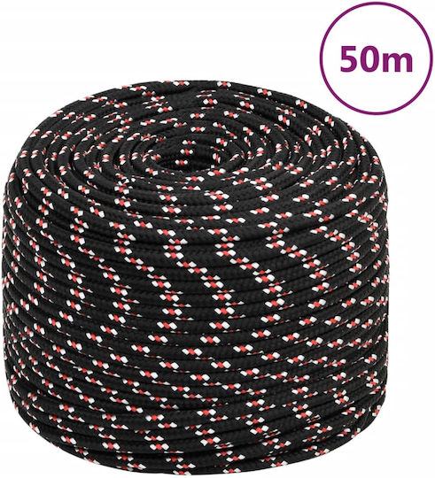 vidaXL Rope Knitted 6mm Black