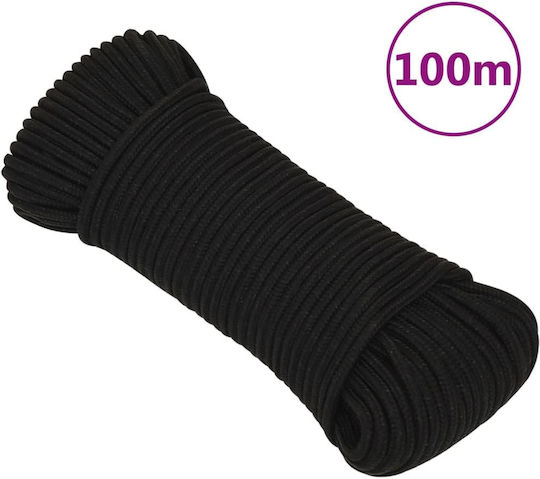 vidaXL Σχοινί Διαμέτρου 5mm με Μήκος 100m Μαύρο Σχοινί Εργασίας Μαύρο 5χιλ. 100μ. από Πολυεστέρα