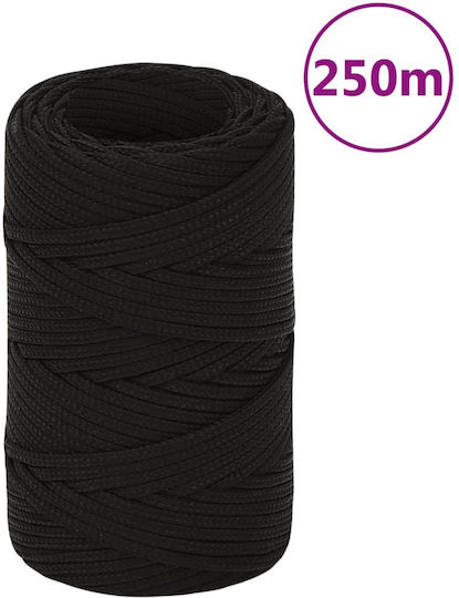 vidaXL Cordă cu Diametru 2mm și Lungime 250m Sfoară neagră 2mm 250m