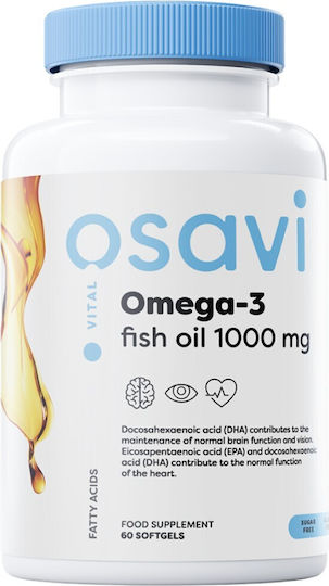 Osavi Omega 3 Fish Oil 1000mg 60 softgels Lemon