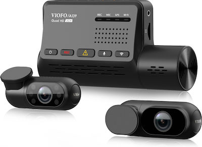 Viofo A139 3CH Σετ Κάμερα DVR Αυτοκινήτου 1440P WiFi, GPS για Παρμπρίζ με Αυτοκόλλητο & Κάμερα Οπισθοπορείας