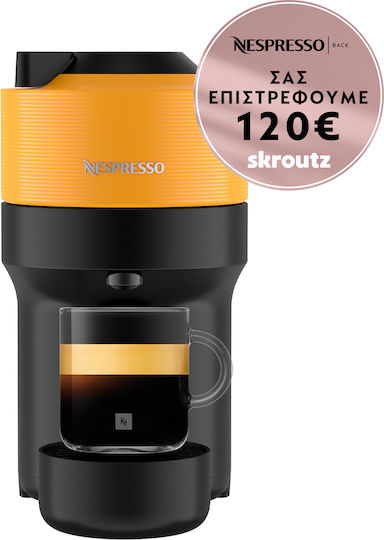 Nespresso Vertuo Pop Pod Coffee Machine Vertuo Mango Yellow + €120 Discount for Purchase on Capsules