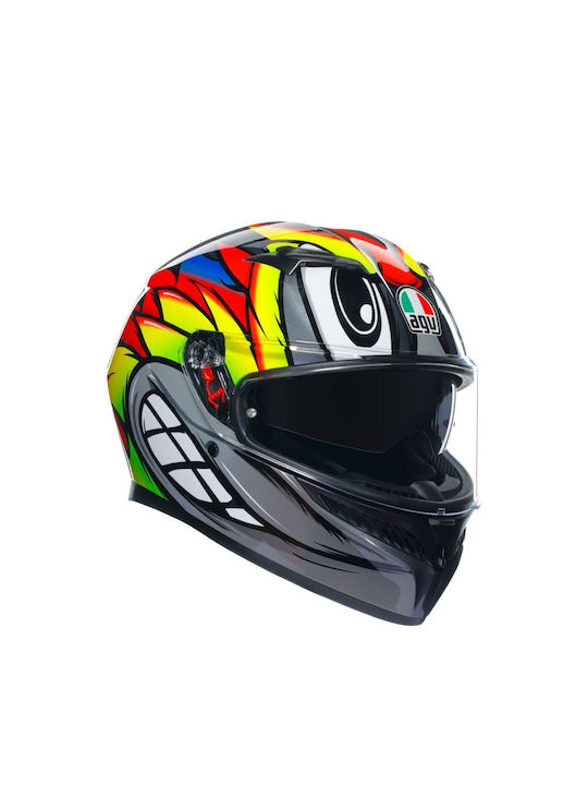 AGV K3 Birdy 2.0 Full Face Helmet with Pinlock and Sun Visor ECE 22.06 1550gr Grey / Yellow / Red