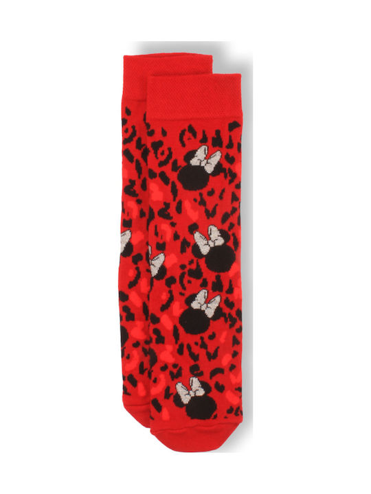 Disney MN21078 Women's Socks with Design Red